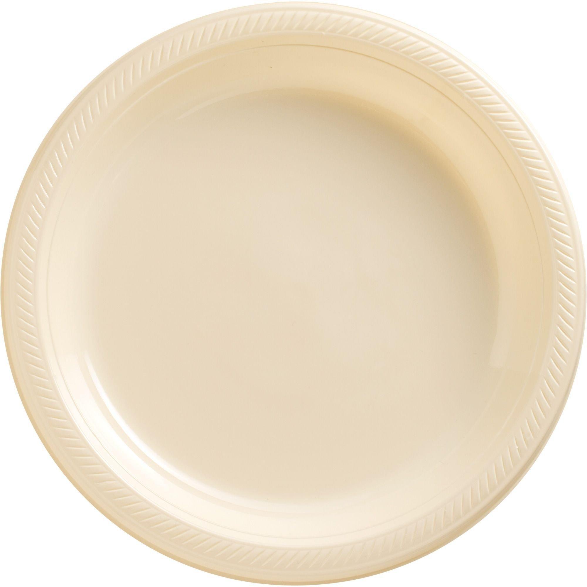 Vanilla Plastic Tableware Kit for 50 Guests