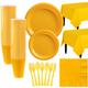 Sunshine Yellow Plastic Tableware Kit for 50 Guests