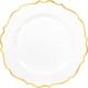 White Gold-Trimmed Ornate Premium Plastic Dinner Plates 10ct