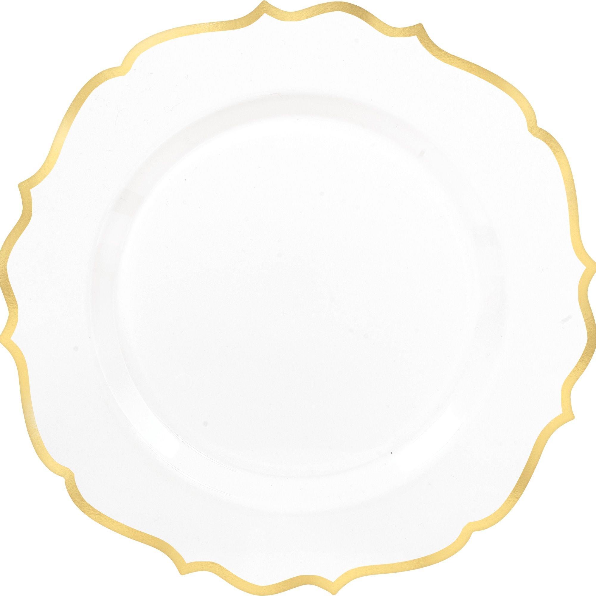 White Premium Plastic Dinner Plates 16ct