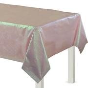 Pink Iridescent Paper & Plastic Table Cover, 54in x 102in 