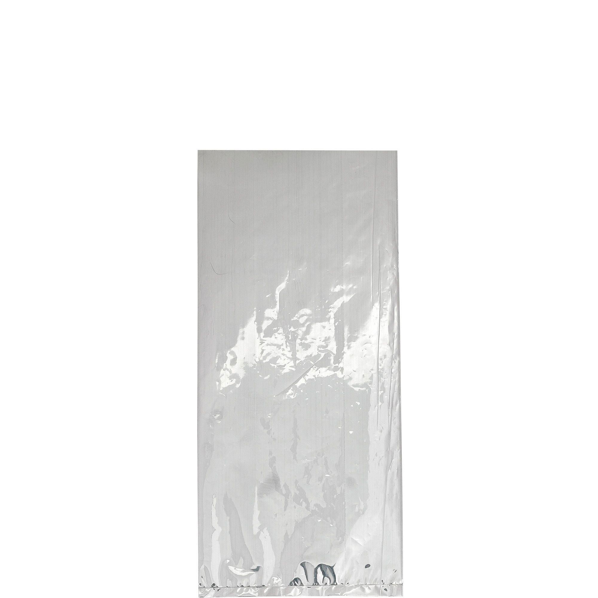 Medium Metallic Silver Plastic Treat Bags 25ct Party City
