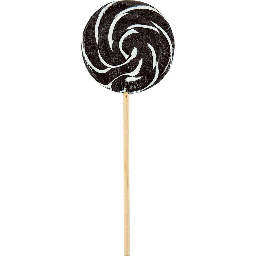 Large Black Swirly Lollipops 6ct