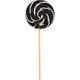 Large Black Swirly Lollipops, 6ct - Black Cherry Flavor