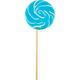 Large Caribbean Blue Swirly Lollipops, 6ct - Blueberry Flavor