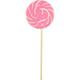 Large Bright Pink Swirly Lollipops, 6ct - Bubblegum Flavor