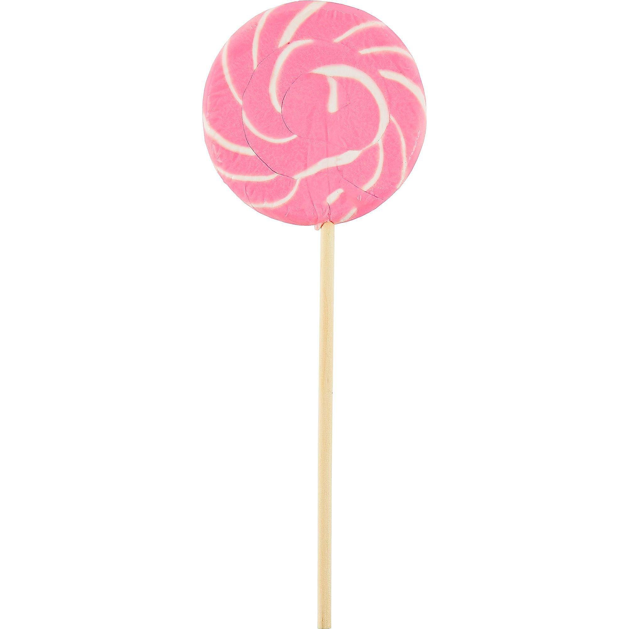 Large Bright Pink Swirly Lollipops 6ct | Party City