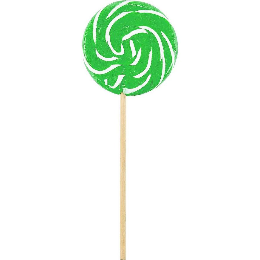 Large Kiwi Green Swirly Lollipops 6ct | Party City