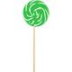 Large Kiwi Green Swirly Lollipops, 6ct - Green Apple Flavor