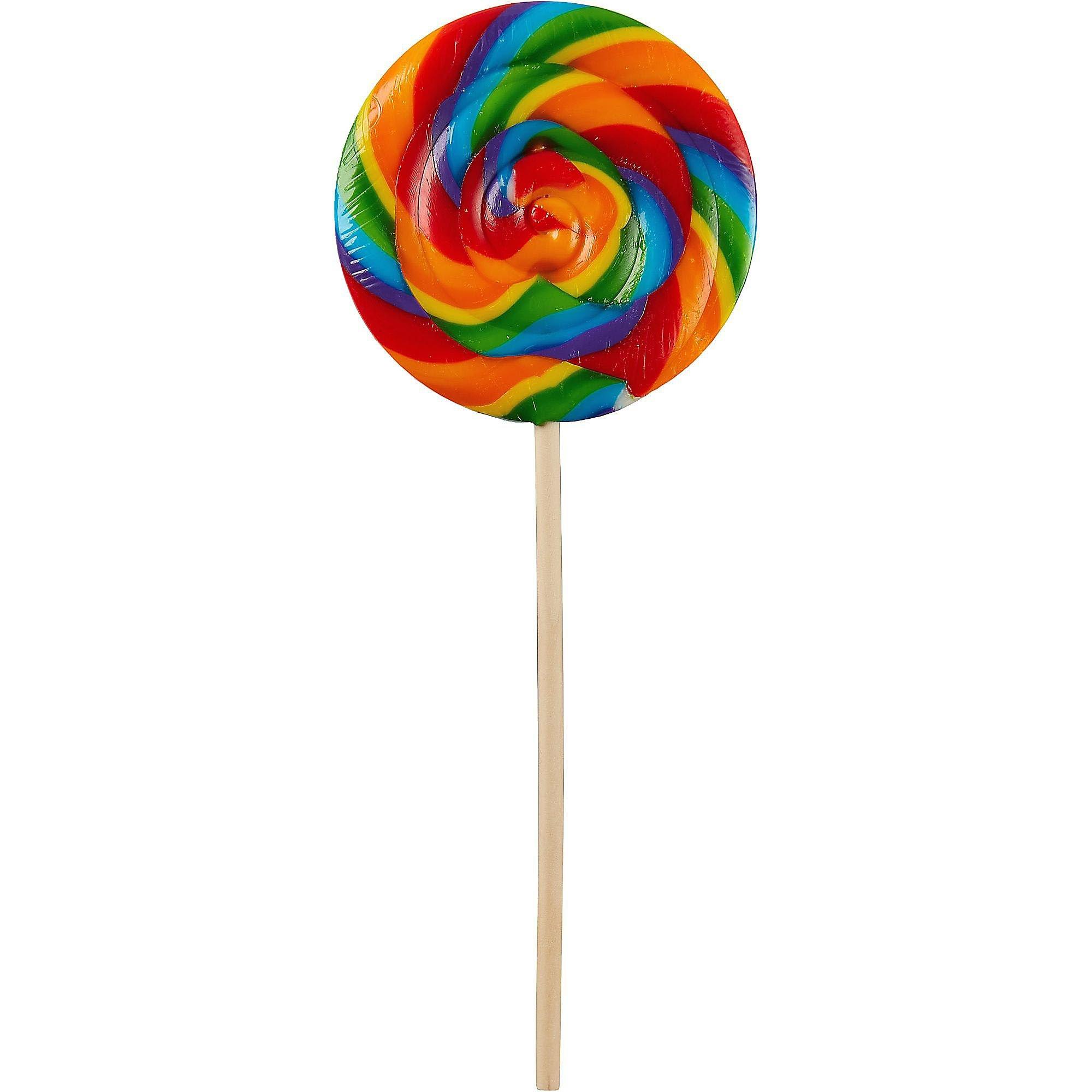 Large Rainbow Swirly Lollipops 6ct