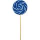 Large Royal Blue Swirly Lollipops, 6ct - Blue Raspberry Flavor