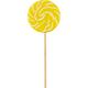 Large Yellow Swirly Lollipops, 6ct - Lemon Flavor