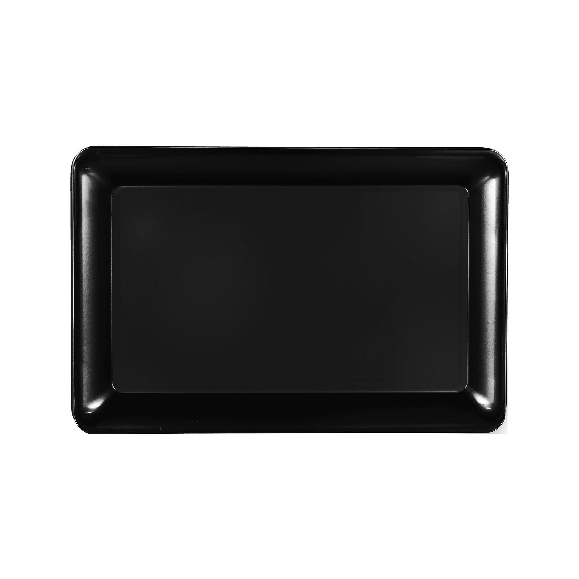 Black Plastic Rectangular Platter 9 1/4in x 14 1/4in Party City
