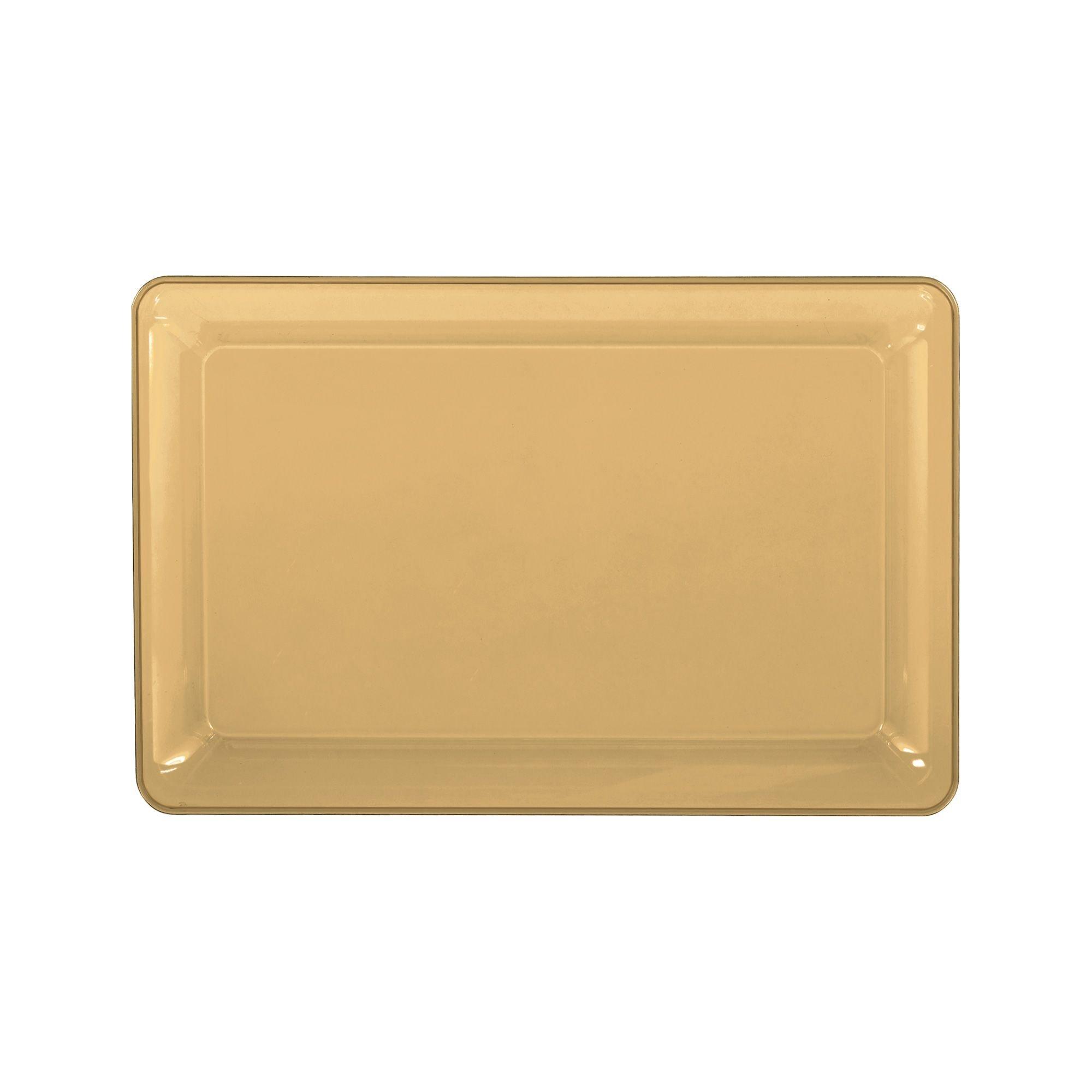 Medium Gold Plastic Rectangular Platter