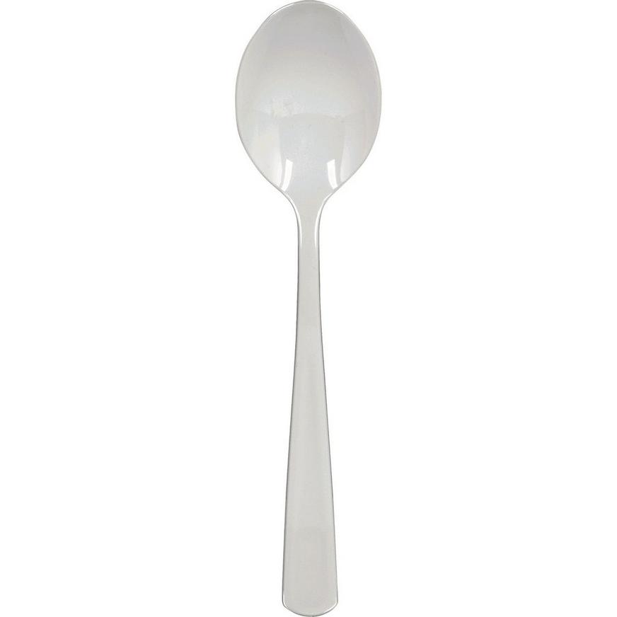 White Plastic Serving Spoon