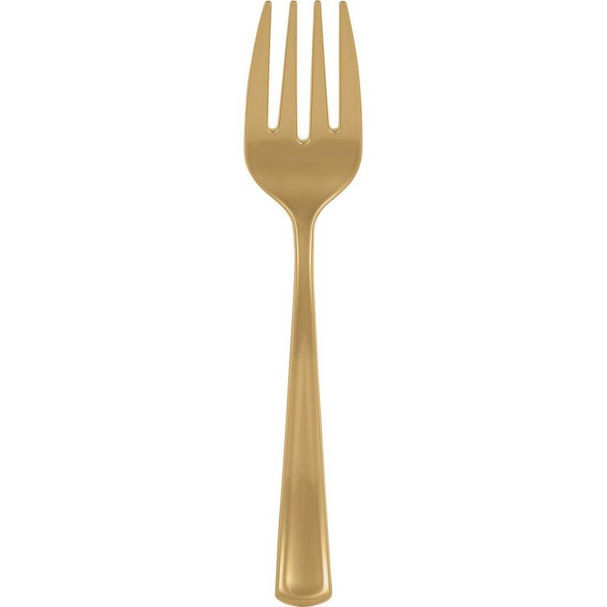 Gold Plastic Serving Fork
