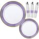 Premium Lavender Border & Gold Tableware Kit for 20 Guests