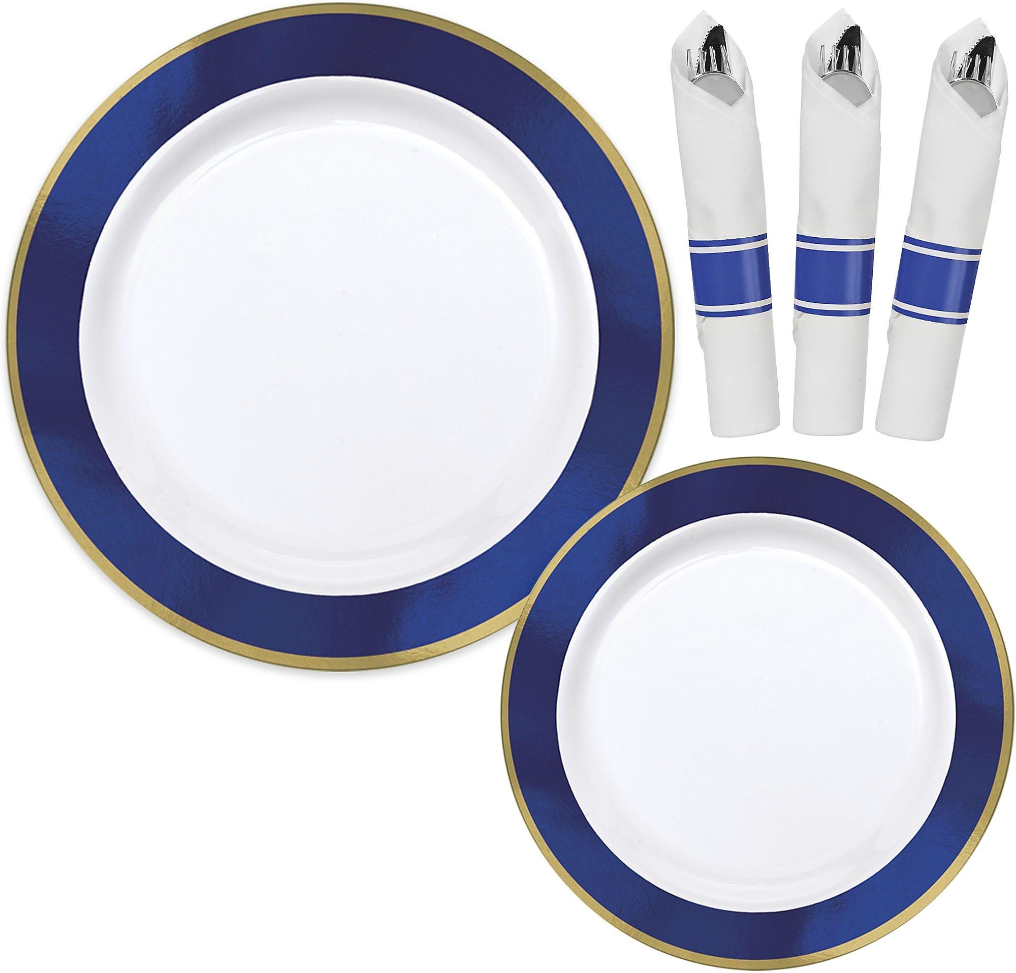 Royal Check Blue Enamel Dinner Plate –, VESIMI Design