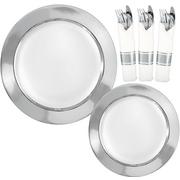 Premium Silver Border & Gold Tableware Kit for 20 Guests