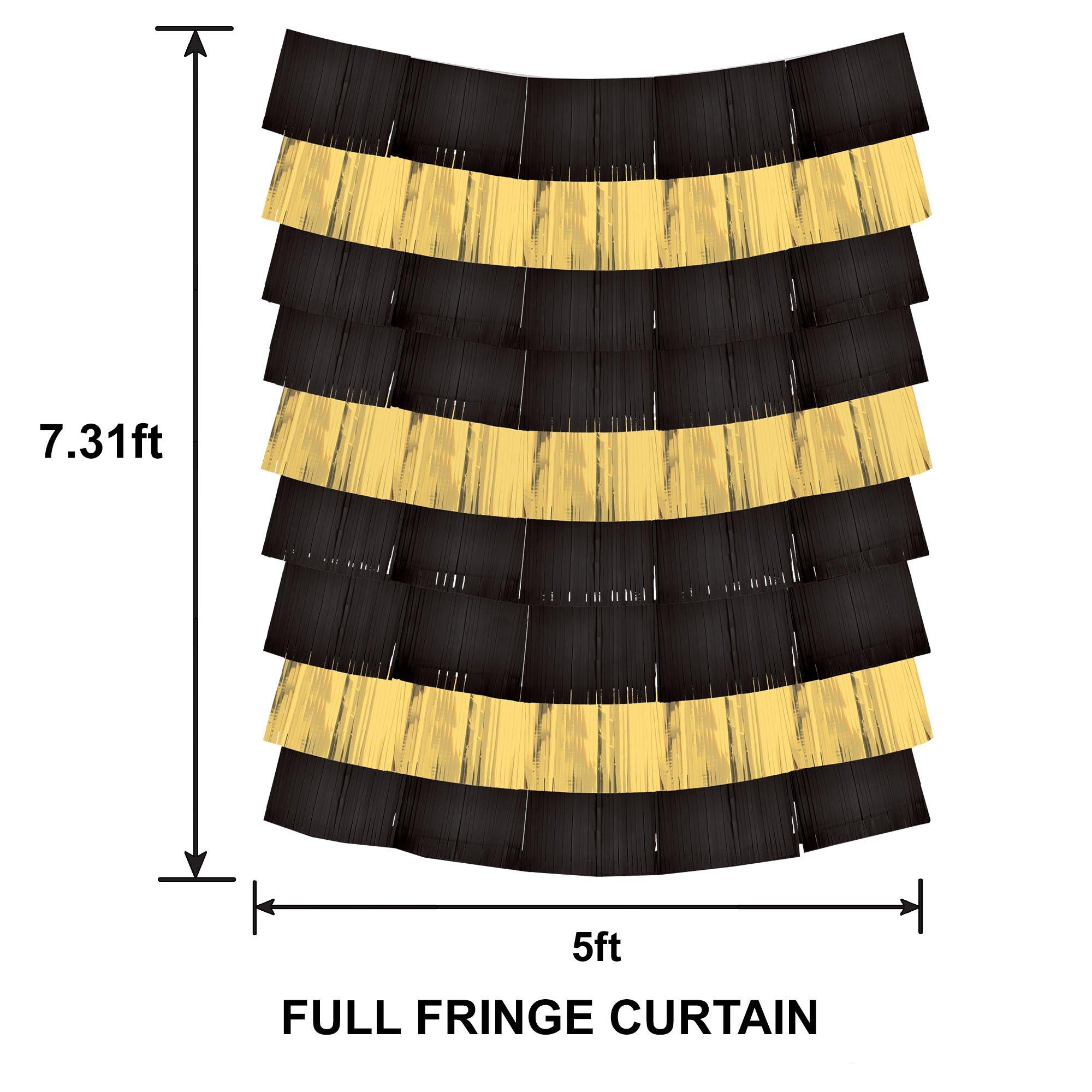 Black & Gold Fringe Banners, 60in, 9ct