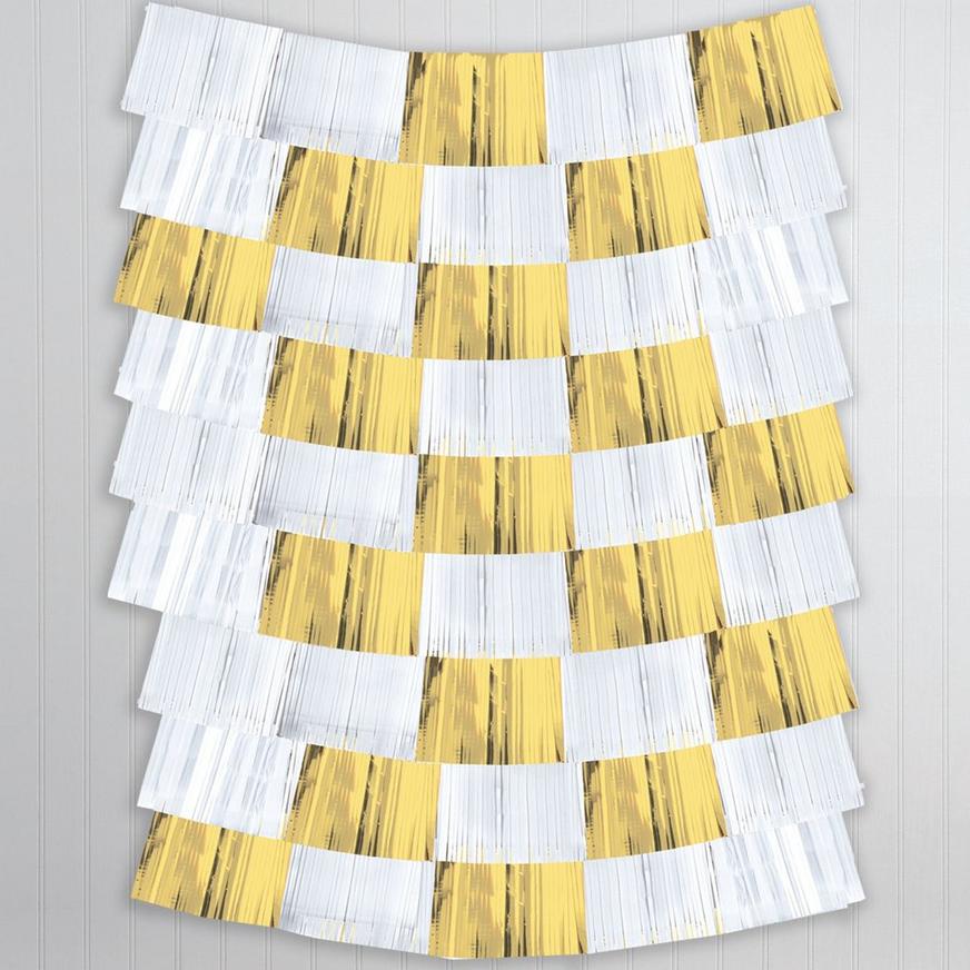 Gold & White Fringe Banners 9ct