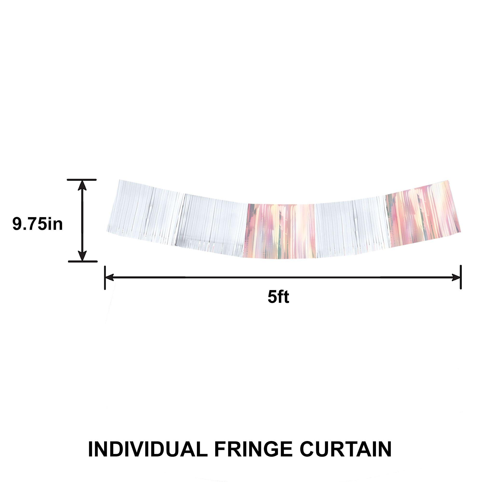 Iridescent & White Fringe Banners, 60in, 9ct