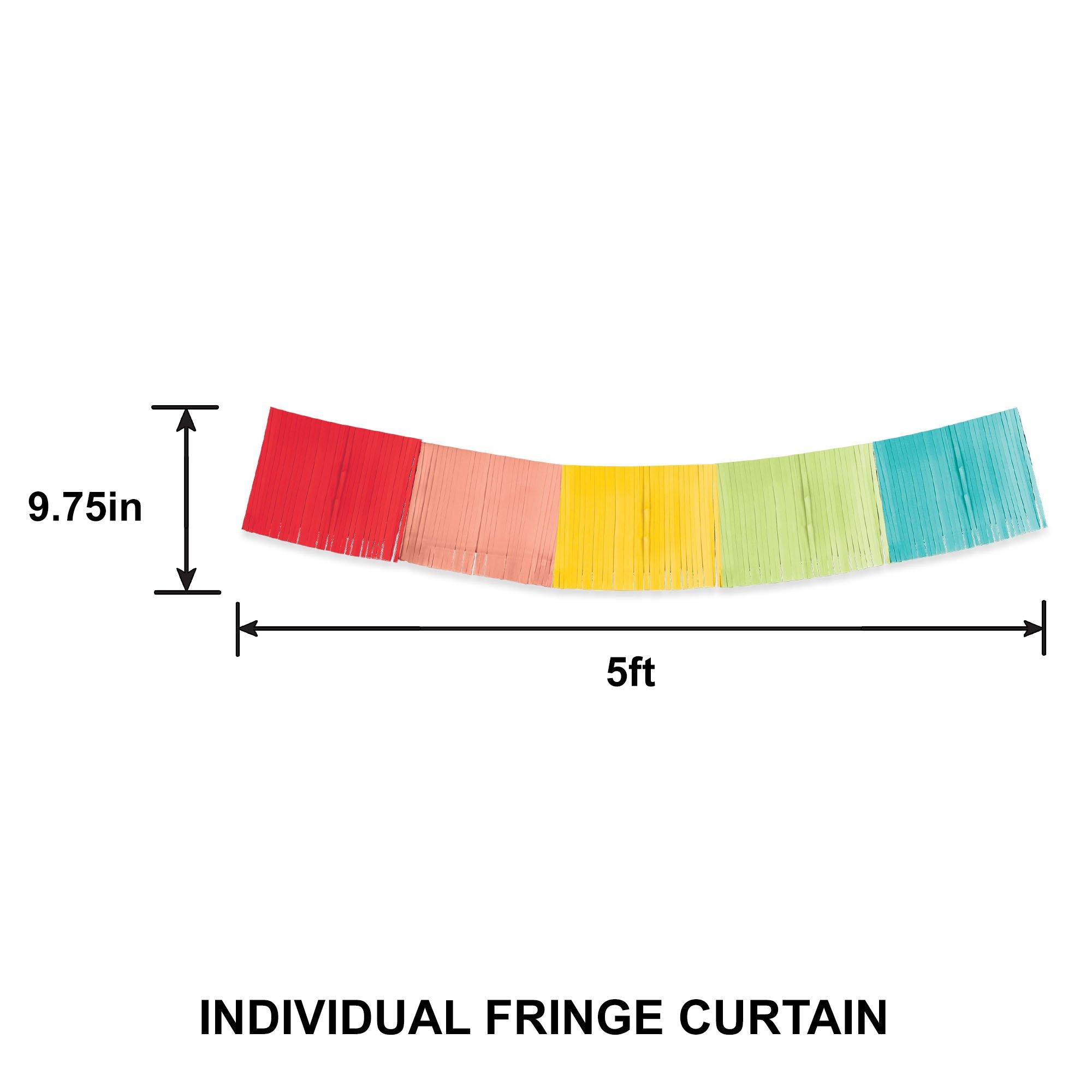 Rainbow Multicolor Fringe Banners, 5ft, 9ct Party City