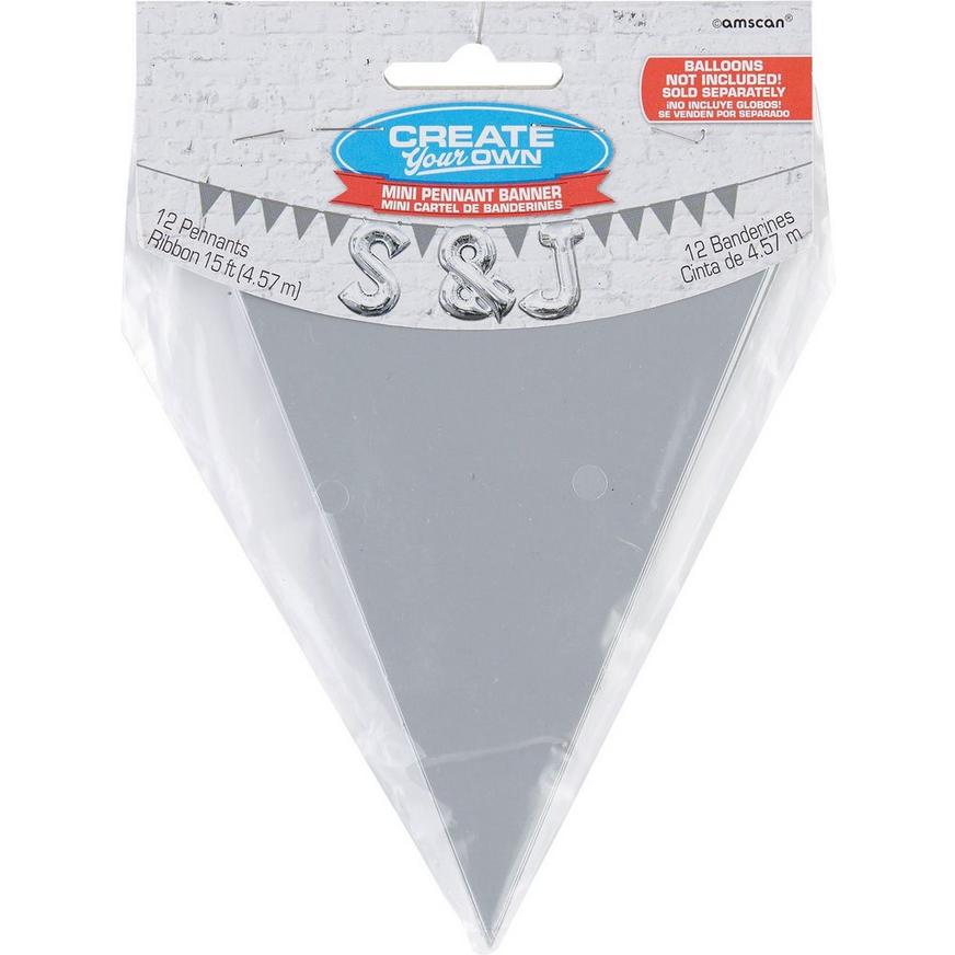 Mini Create Your Own Silver Pennant Banner