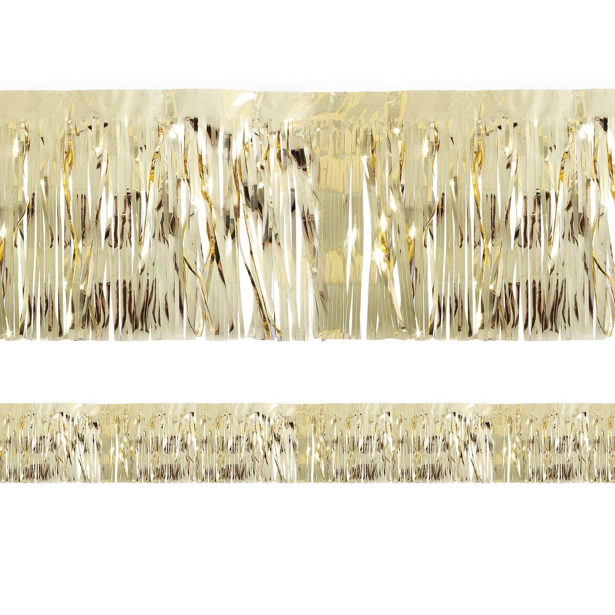 Metallic Gold Tinsel Fringe 10ft x 15in Party City