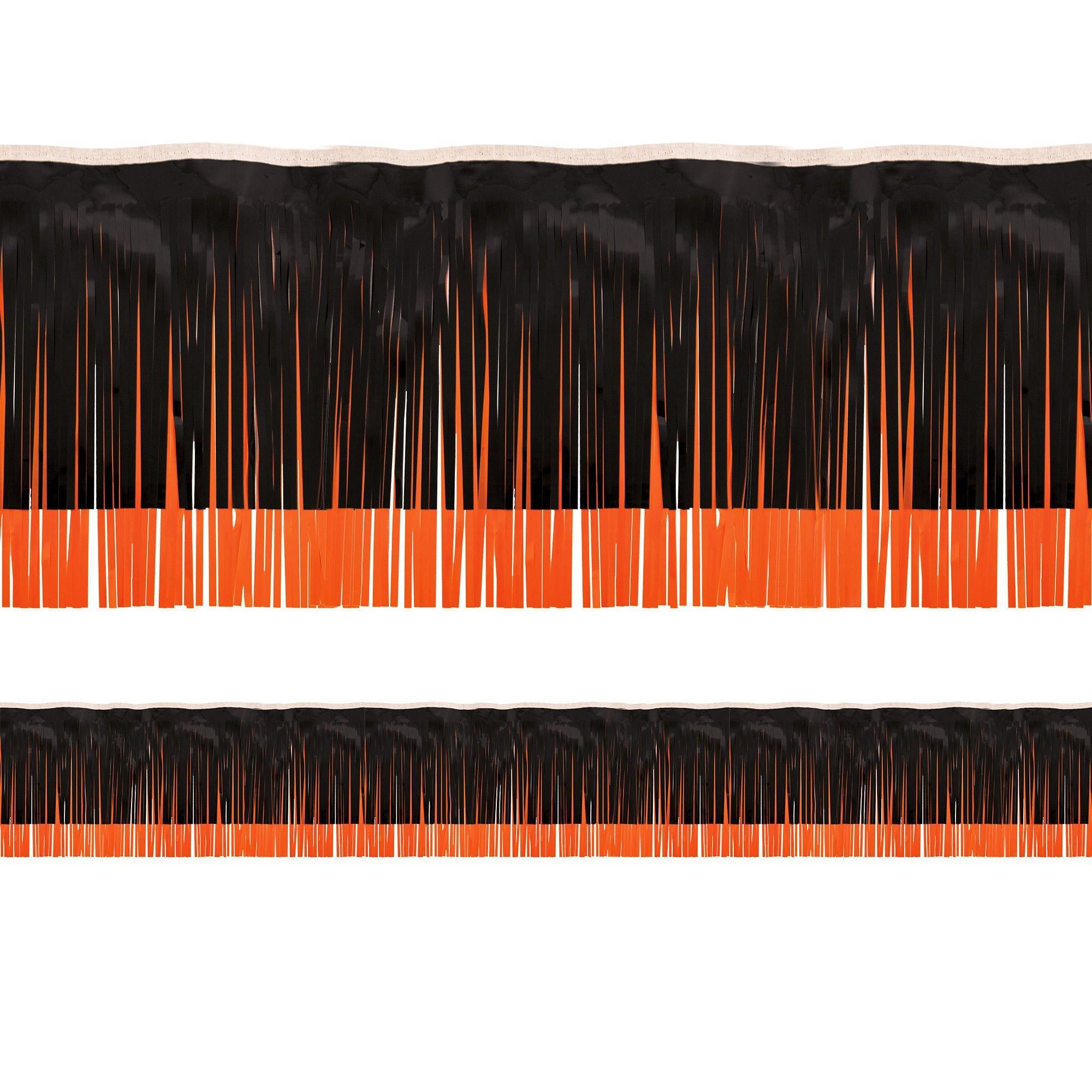 Black & Orange Fringe Decoration 10ft x 15in
