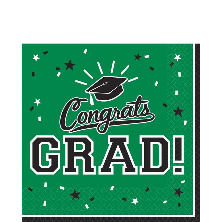Green Congrats Grad Lunch Napkins 36ct 