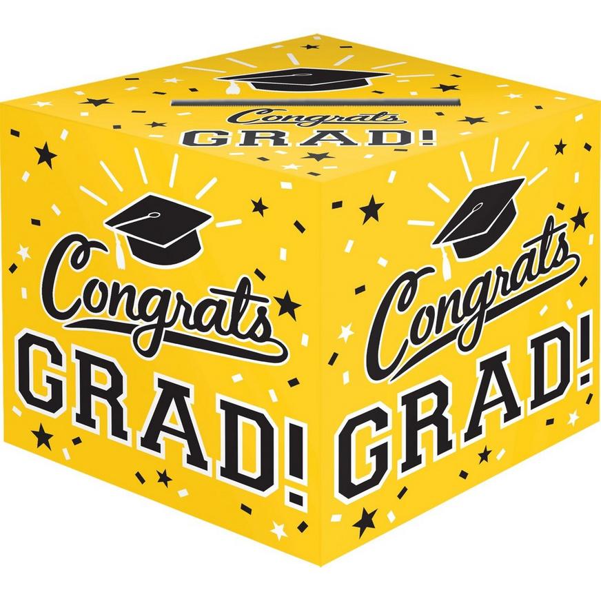 Yellow Congrats Grad Card Holder Box