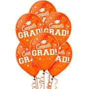 15ct, Orange Congrats Grad Balloons