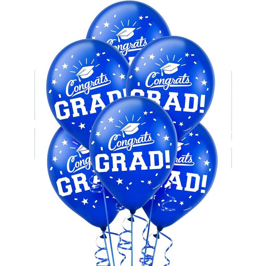 15ct, Blue Congrats Grad Balloons