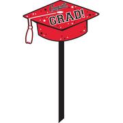 Red Congrats Grad Yard Sign