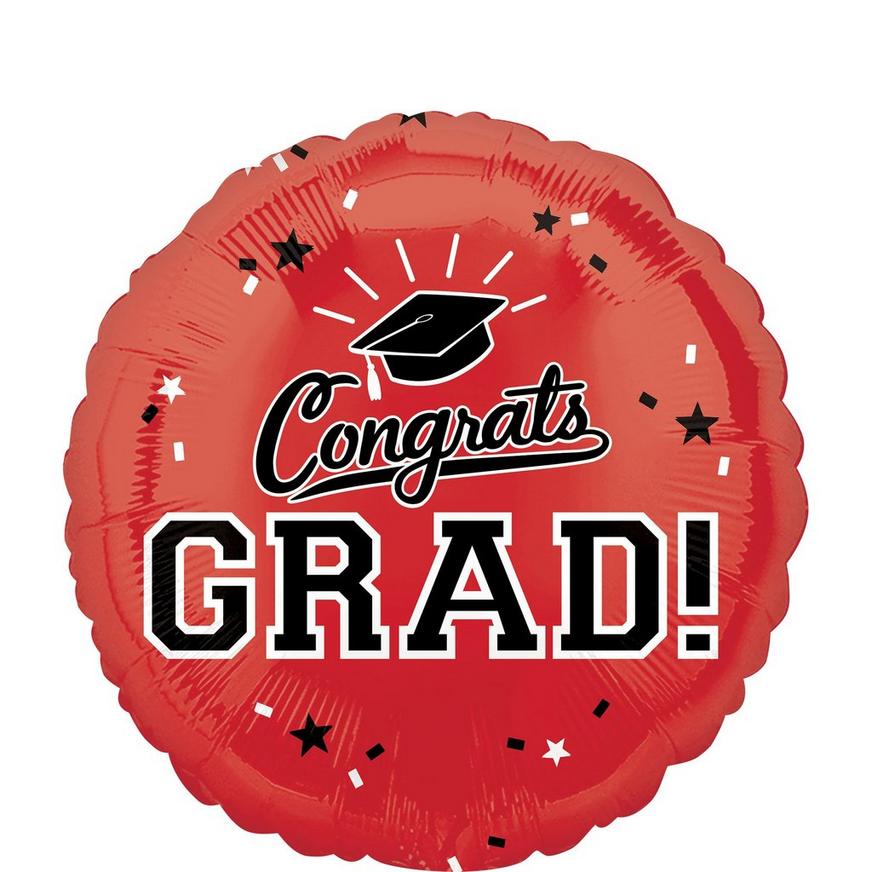 Red Congrats Grad Balloon