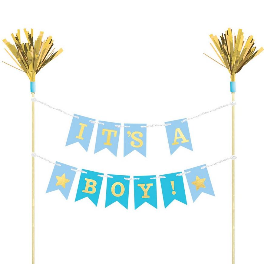 BABY SHOWER FRINGED BANNER Party Decorations Supplies Letter Boy Girl Pastel NEW 