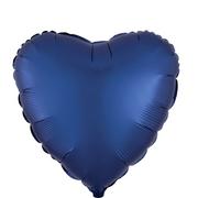 17in Navy Blue Satin Heart Balloon