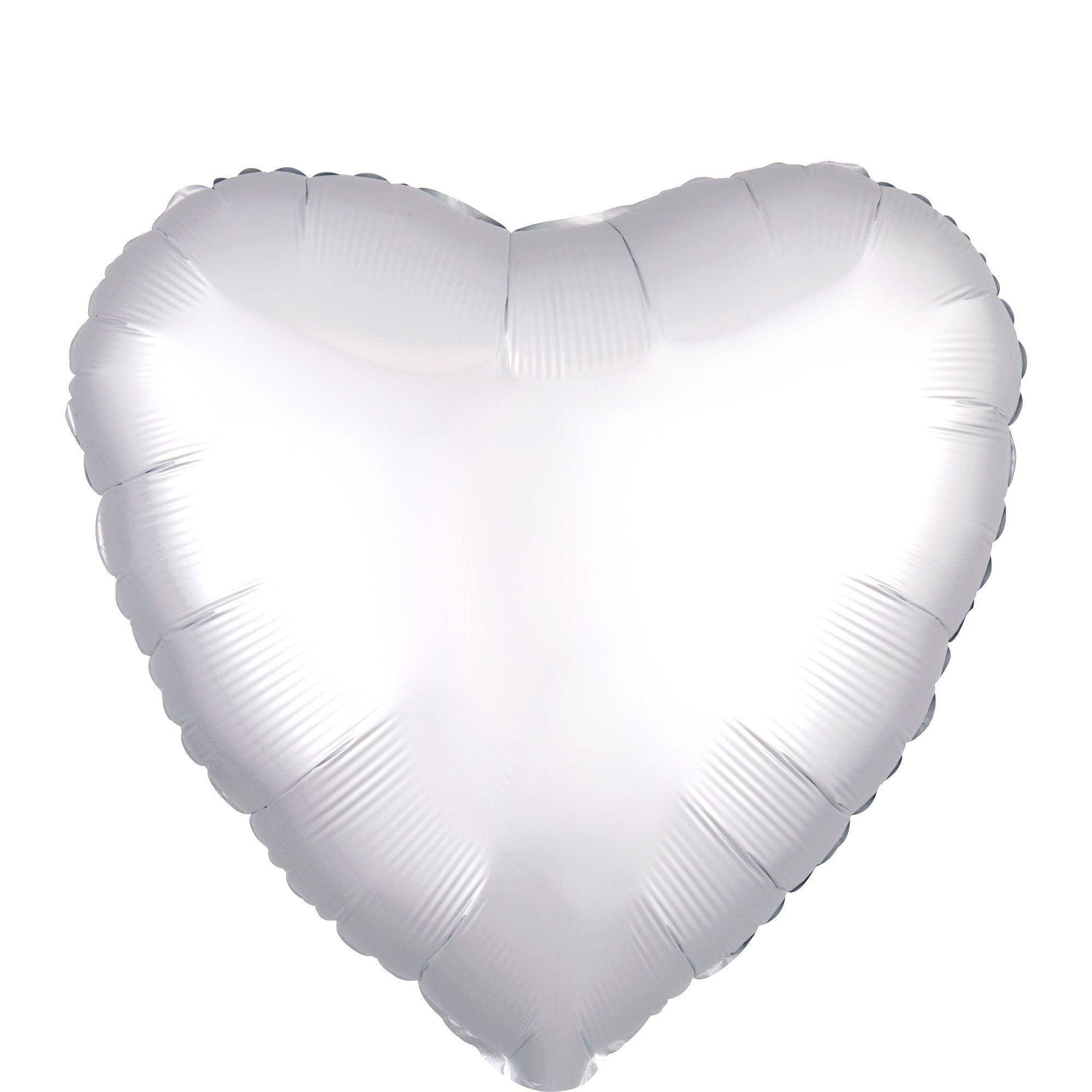 17in White Satin Heart Balloon