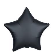 Black Satin Star Foil Balloon, 19in