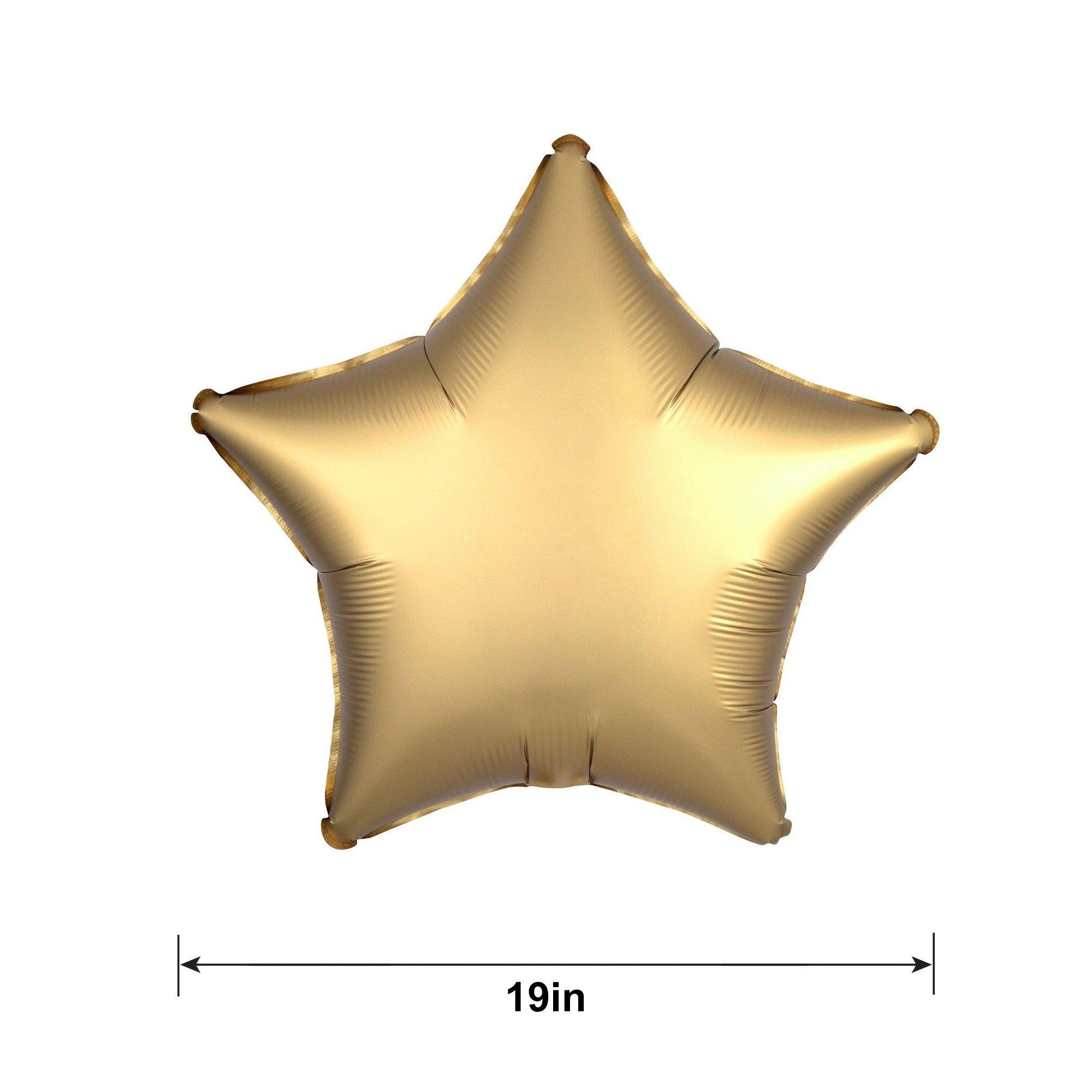 Gold Satin Star Balloon, 19in