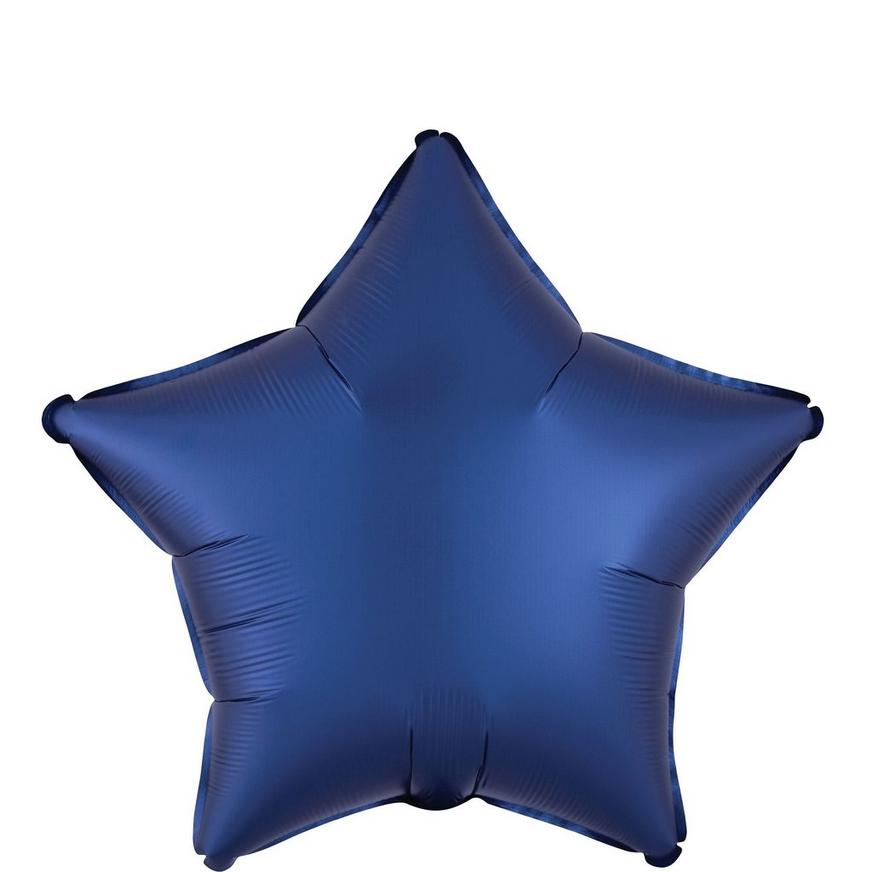 Navy Blue Satin Star Foil Balloon, 19in