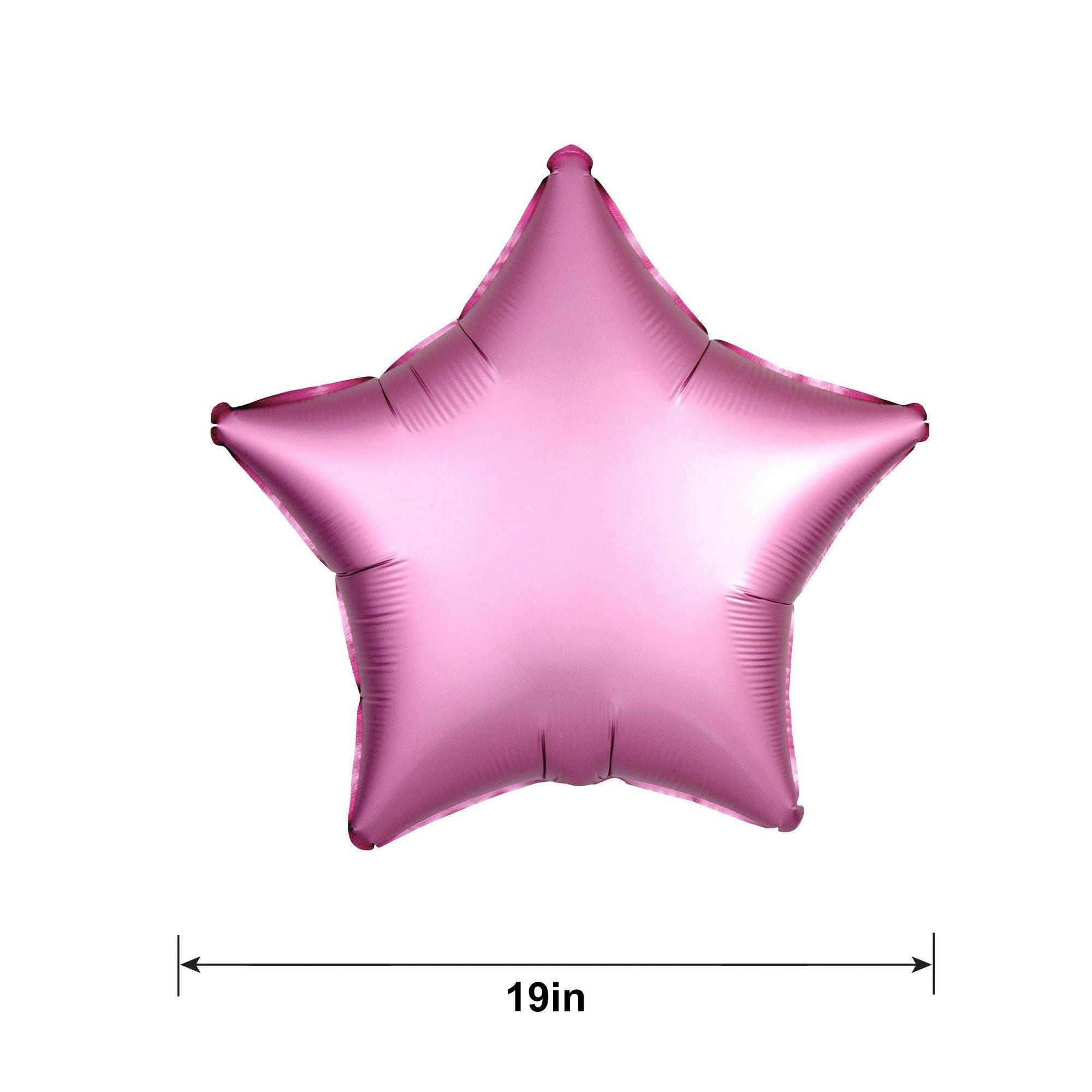 Pink Satin Star Balloon, 19in