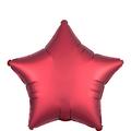 Red Satin Star Foil Balloon, 19in