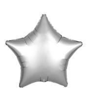 Silver Satin Star Balloon, 19in