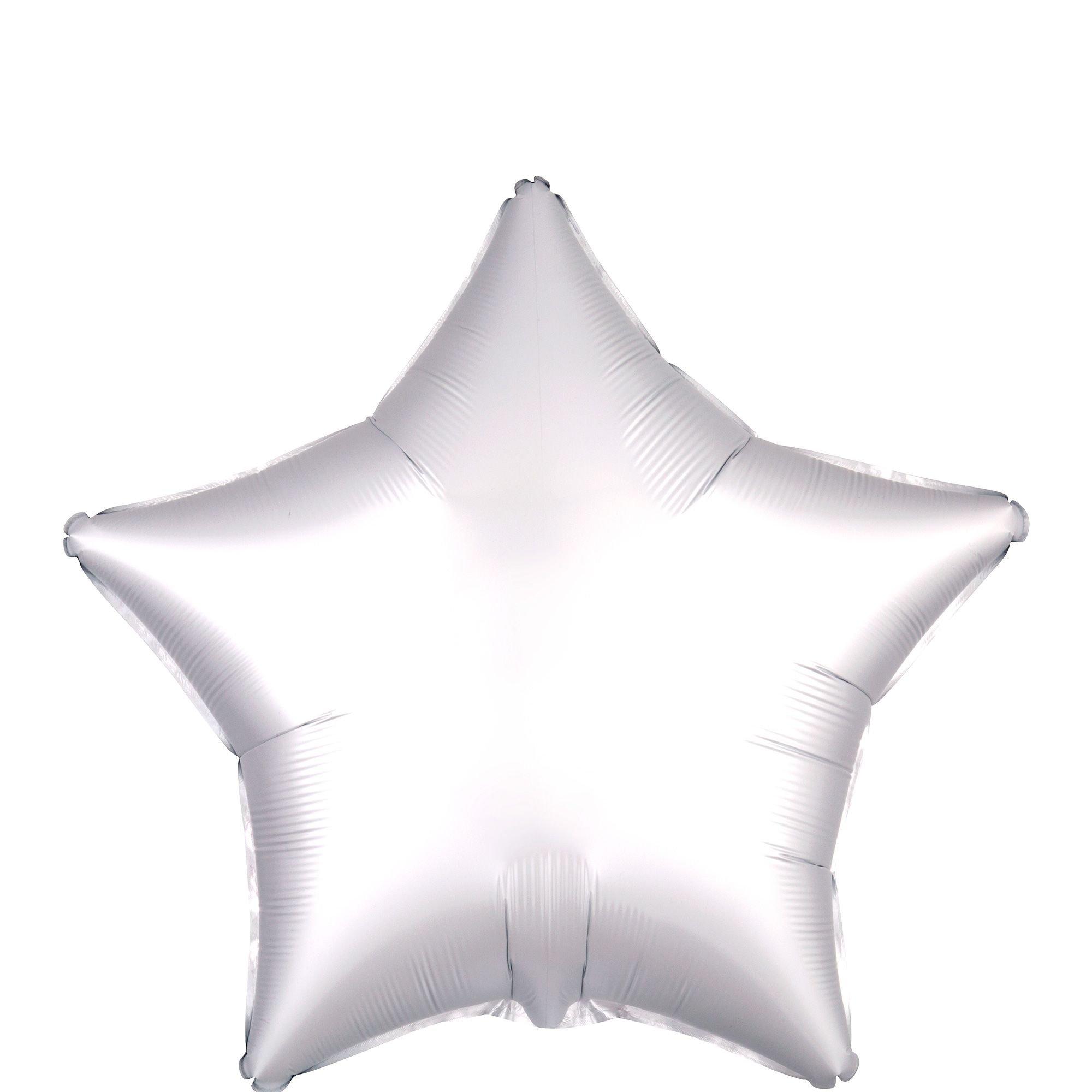 White Satin Star Balloon 19in | Party City