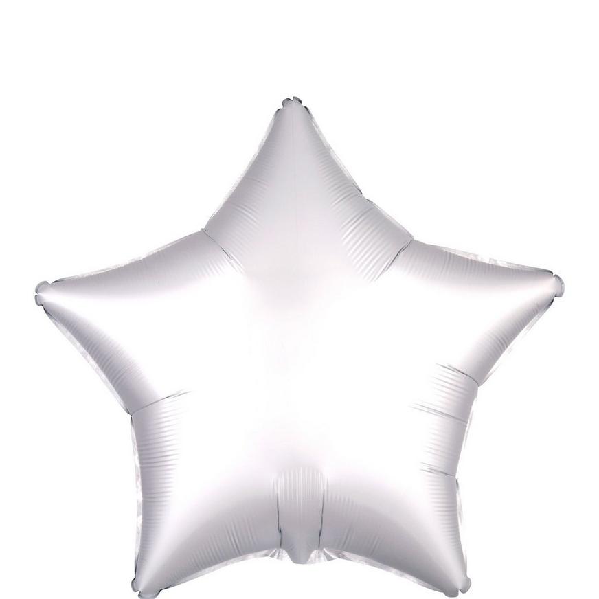 White Satin Star Balloon
