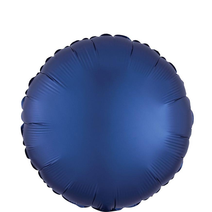 Navy Blue Satin Round Foil Balloon, 18in