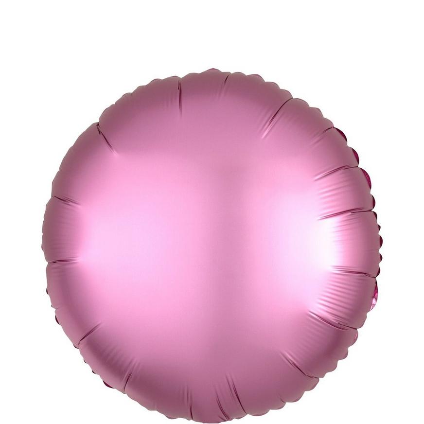 Pink Satin Round Balloon, 17in
