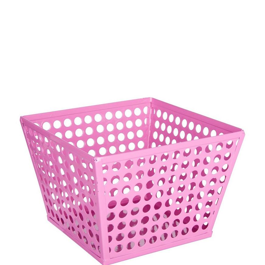 Bright Pink Metal Favor Basket